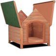 Niche pour chien XXL 85x71x88 cm avec toit pointu rabattable maison pour chien abri pour chien en bois niche pour chat chenil-2