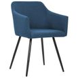 {Style Scandinave Moderne} Pack de 2 Chaises de salle à manger Style Contemporain Chaise Salon Chaise à dîner Bleu - Tissu ©60507-2