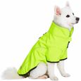 Blueberry Pet Manteau pour chien imperméable coupe-vent réfléchissante, Jaune néon, Longueur 61cm, chaud et léger pour l'extérieur-2