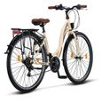 Licorne Bike Stella Premium City Bike 24,26 et 28 pouces – Vélo hollandais, Garçon [Beige, 28]-2