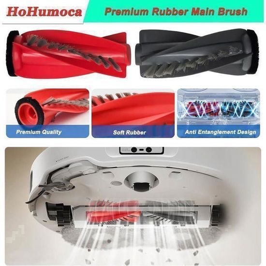 HomeTimes Pièces de rechange robot aspirateur pour Roborock Qrevo Pro pour Q revo Maxv avec 1 brosses en caoutchouc, 2 filtres HEPA, 4 tampons de serpillère, 4 brosses latérales, 6 sacs à