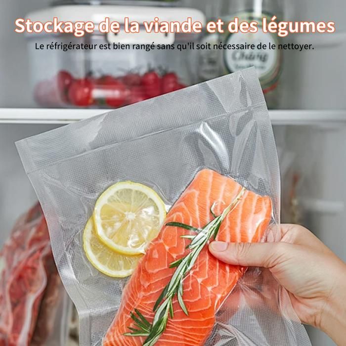 Sac De Compression Sous Vide Pour Aliments Pack Sacs Pour Machine Sous  Vide Pour La Conservation Des Aliments 25x30 cm