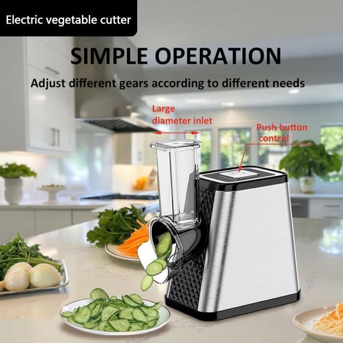 Fresh Express Découpe-Légumes 5-En-1, Tranche, Émince, Râpe, Large Tube, Fabriqué En France, Rouge/Blanc - Maison