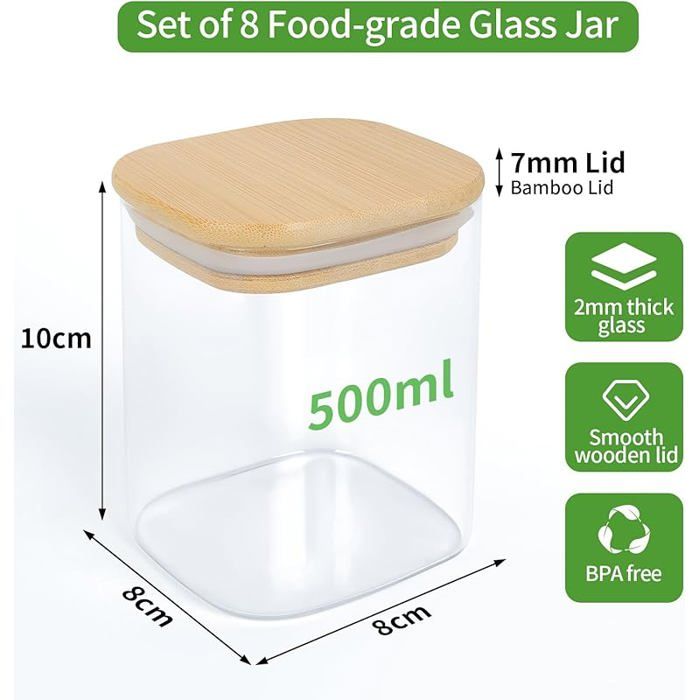 Bocal à épices 600ml Avec Couvercle Saupoudreur - Rangement Sel, Poivre, épices En Poudre - Organisation Cuisine, Tiroir Ou Placard