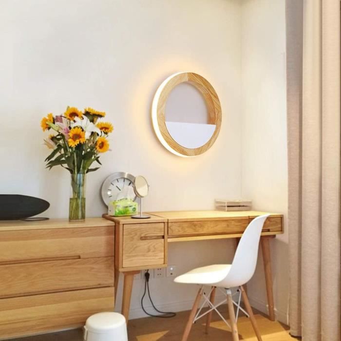 GOECO Applique Murale Intérieure Bois, Moderne Lampe Murale E27 Chambre Luminaire Murale Abat Jour En Verre Avec Ampoule De Temperature Tricolore 4w 96238890 GOECO Applique Murale Intérieure Bois, Moderne Lampe Murale E27 Chambre Luminaire Murale Abat Jour En Verre Avec Ampoule De Temperature Tricolore 4w 96238890