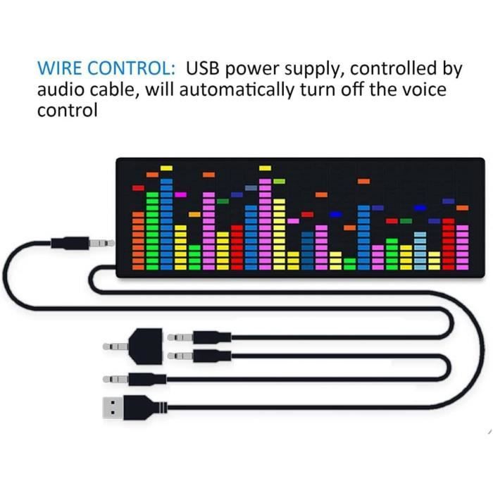Indicateur de spectre de musique LED - Analyseur d'indicateur VU -  Connexion audio - Éclairage de rythme - Affichage du [278] - Achat / Vente  Indicateur de spectre de m278 - Cdiscount