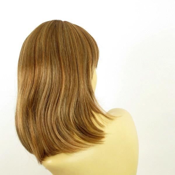 Perruque Femme Mi-longue Charlotte - Châtain Cuivré Méché Blond Clair - Synthétique - Taille M