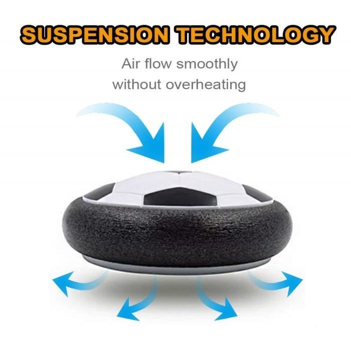 Playtastic Ballon De Football Aéroglisseur Avec 2 Buts à Ventouse - LED, Batterie Rechargeable, Glisse Sur Coussin D'air