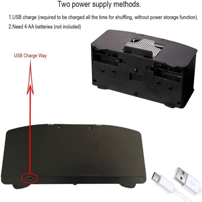 Mélangeur Automatique De Cartes à Jouer – USB Ou Piles 4 AA – Pour Poker, Maison, Fête, Jeux De Cartes, Tables
