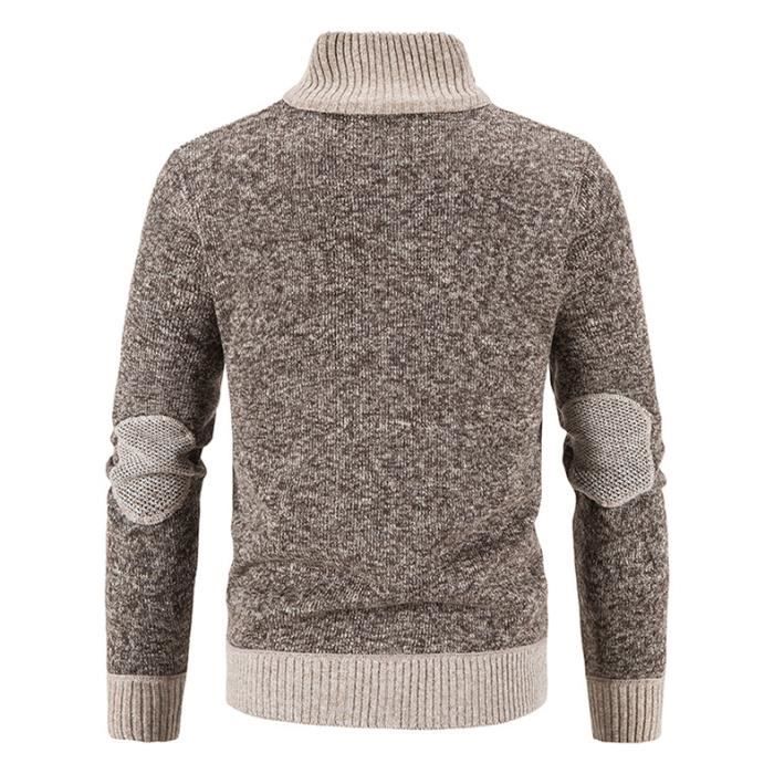 Cardigan Homme Zippé Maille Polaire - Chaud, Style Urbain, Parfait Automne/hiver, Col Montant