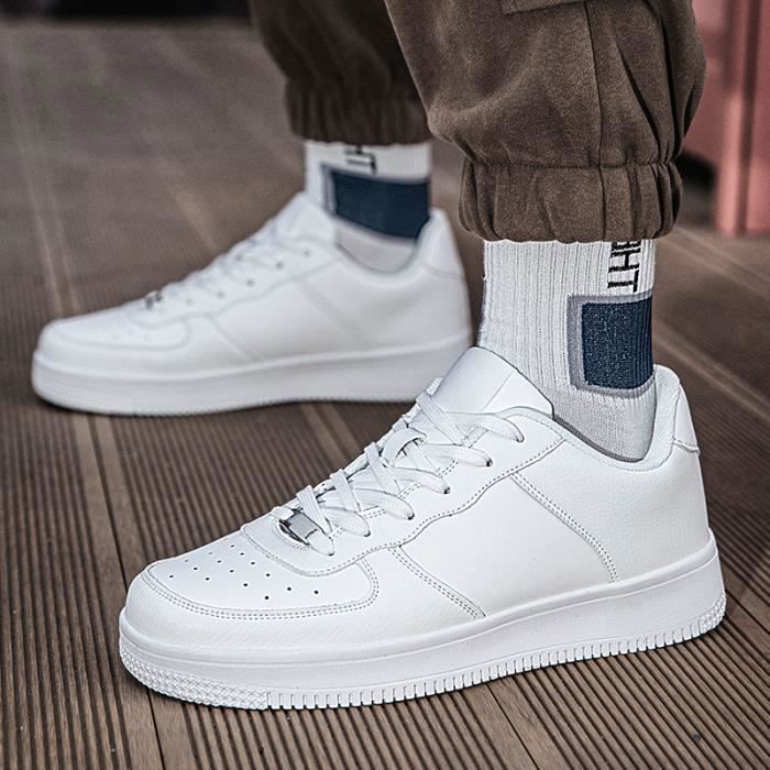 Basket Homme Sneakers NY 90's En Cuir Tendance Fashion Collection 2023 -  Blanc
