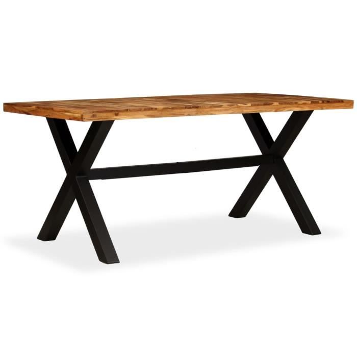 Table de salle à manger ENNIS, Style industriel, en Bois et Acier, 80 x 76  cm acheter en ligne à bas prix