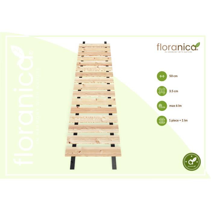 Yoopin Allée De Jardin En Bois De 1,8 M, Allée Droite Et Déroulante, Résistante Aux Intempéries Avec Surface Antidérapante Pour Jardin, Cour, Plage, Allées De Fête De Mariage (marron, 1,8 M