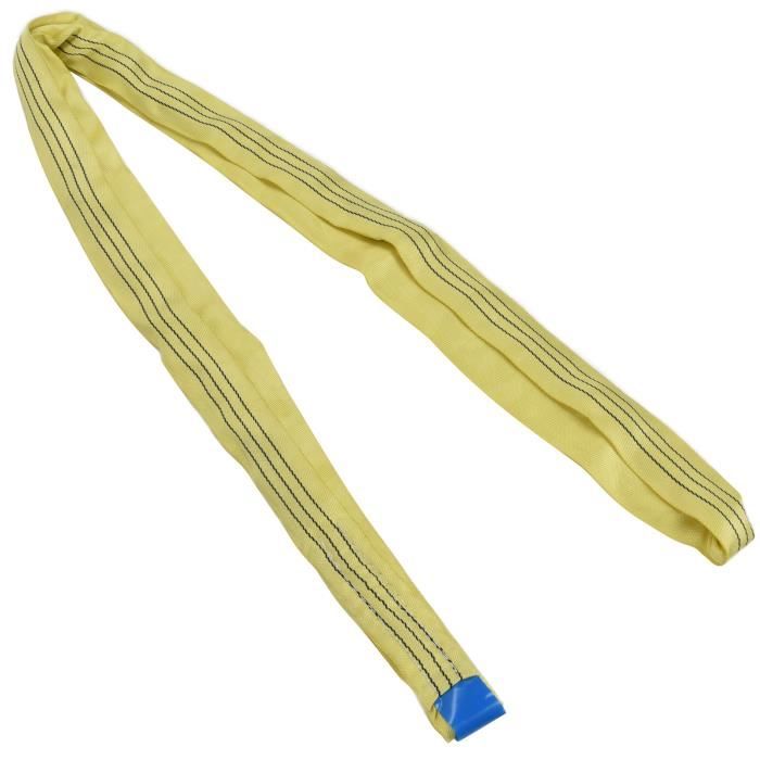 Élingue De Levage 3 Tonnes 2m Jaune – Sangle PES Large 75 Mm Robuste Pour Chantier & Industrie