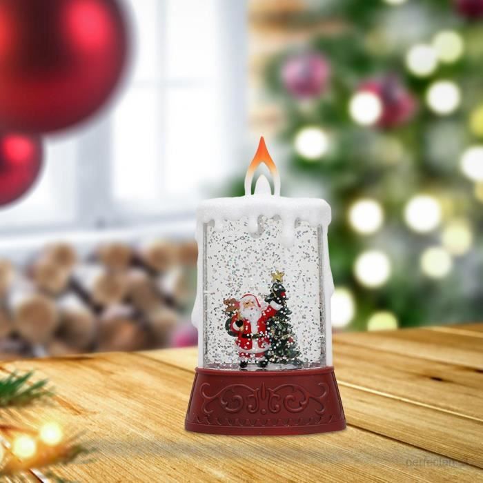 Bougie de Noël à LED, bougies sans flamme à paillettes d'eau, pour la  décoration de la maison de vacances de le père Noël - Cdiscount Maison