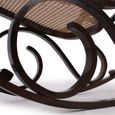 Rocking-chair fauteuil à bascule - Marron - Bois - Panneaux de particules - Design charmant-3
