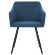 {Style Scandinave Moderne} Pack de 2 Chaises de salle à manger Style Contemporain Chaise Salon Chaise à dîner Bleu - Tissu ©60507-3