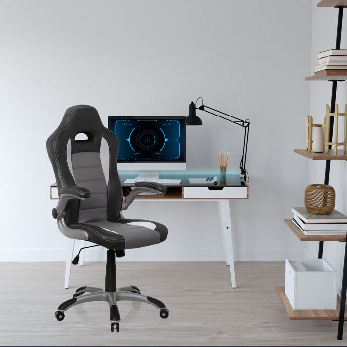 Fauteuil Gamer hjh OFFICE GAME SPORT Noir/Blanc/Gris