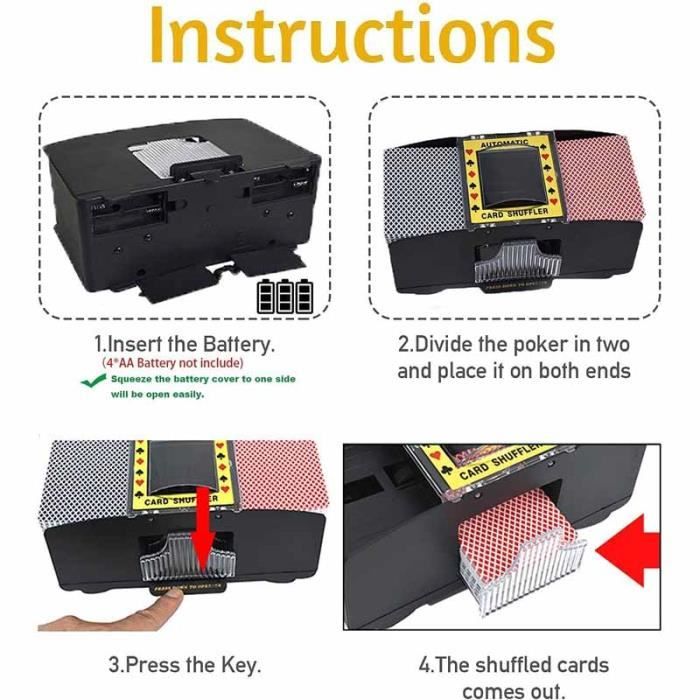 Mélangeur Automatique de Cartes à Jouer au Poker - Machine de Jeu USB à Piles - pour Poker, Maison, Fête, Jeux de Cartes, Tables | Votre wishlist sur Mélangeur Automatique de Cartes à Jouer au Poker - Machine de Jeu USB à Piles - pour Poker, Maison, Fête, Jeux de Cartes, Tables | Votre wishlist sur
