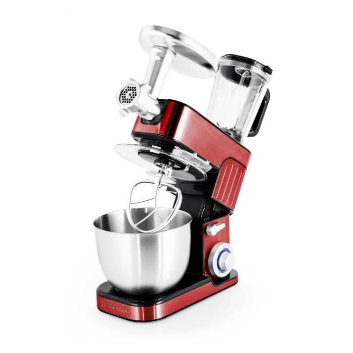 Robot patissier hachoir blender 5.5l rouge acier Kitchen Move