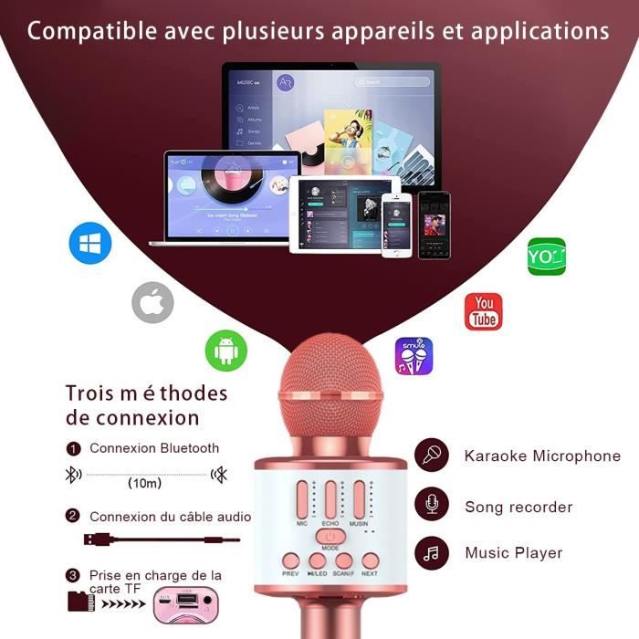 Microphone Karaoké,Machines De Karaoké Bluetooth Pour Enfants Et Microphone Karaoké,Machines De Karaoké Bluetooth Pour Enfants Et