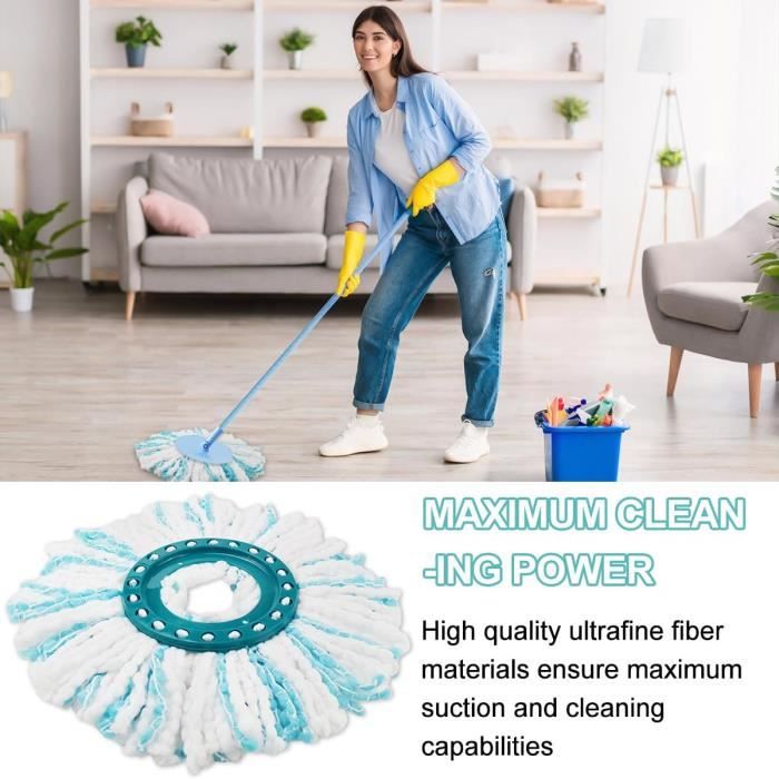 Tête De Rechange Pour Serpillière Leifheit Clean Twist Disc Mop Micro - Blanc & Vert - 35 Cm - Neuf