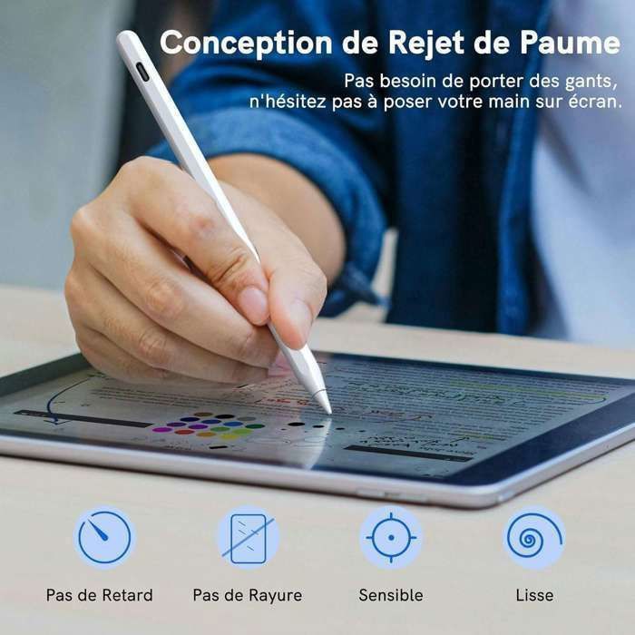 Stylet Avec Rejet De Paume Charge Rapide Et Longue Veille Pour Tablette