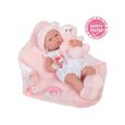 All-Vinyl La Newborn Doll in White Onesie/Pink Bear Theme. REAL GIRL!-0
