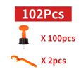 102pcs niveleur de carreaux système de nivellement de carreaux positionneur de tuiles réutilisable-0
