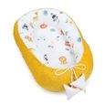 Réducteur Lit Bébé 90x50 cm - Matelas Cocoon Cale Bebe pour Lit Baby Nest Coton avec Minky Safari avec Minky Moutarde-0
