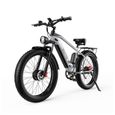 Vélo électrique DUOTTS F26 Blanc argenté VTT 1500W Batterie 48V 17.5Ah Portée de 60 km FAT BIKE 4.0*26-0