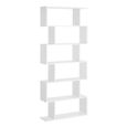 Bibliothèque étagère zig zag HOMCOM - Design Contemporain - Blanc - 6 Niveaux-0