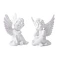 2pcs Cherub Statue Statue Sculpture Décoratif Baby Ange Figure Jardin Miniature Blanc-0