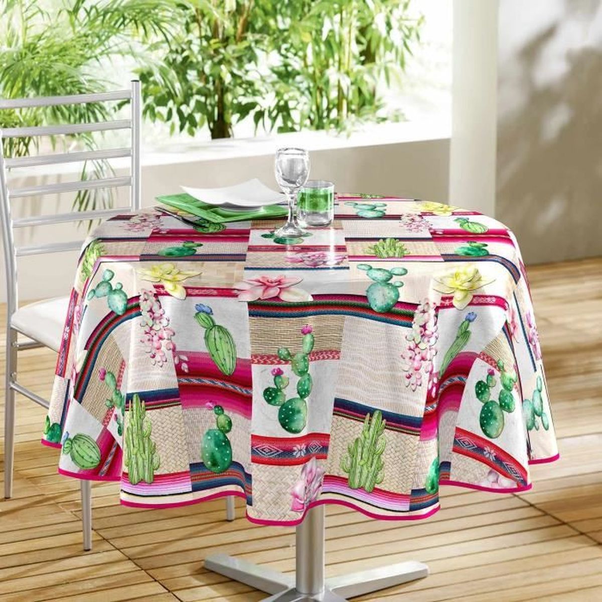Nappe Ronde 160 Cm Cactusea Achat Vente Nappe De Table Cdiscount