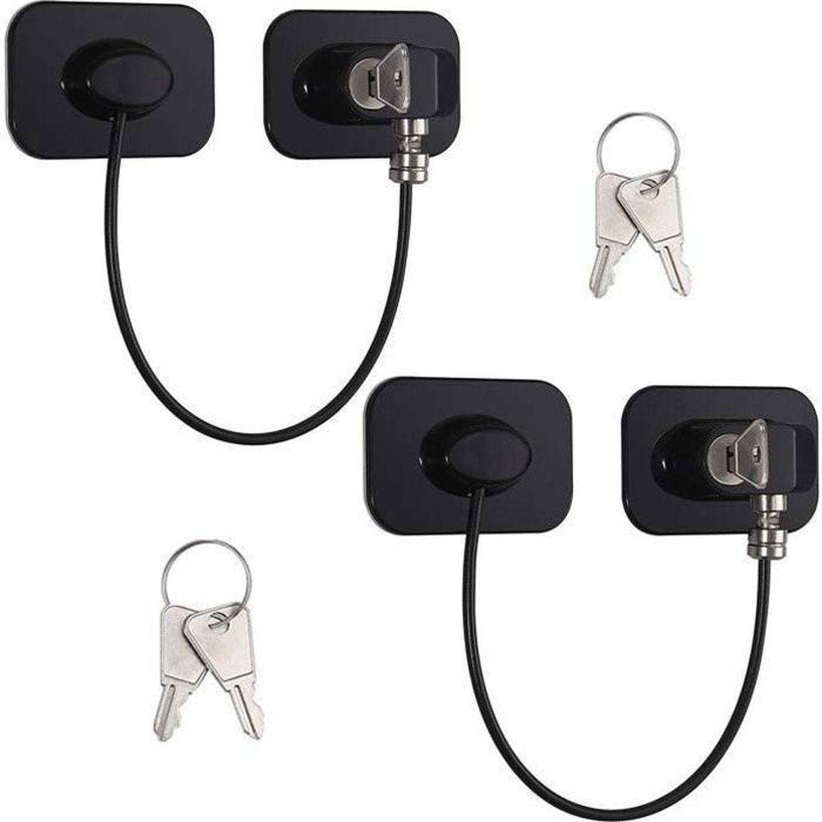 2 Pièces Serrures de Réfrigérateur avec Clés, Securite Fenetre Enfant, Forte Adhésif Serrure Frigo pour Bloque Porte, Forte Adhésif Serrure Frigo pour Bloque Porte Placard Armoire Tiroir Laveuse 2 Pièces Serrures de Réfrigérateur avec Clés, Securite Fenetre Enfant, Forte Adhésif Serrure Frigo pour Bloque Porte, Forte Adhésif Serrure Frigo pour Bloque Porte Placard Armoire Tiroir Laveuse