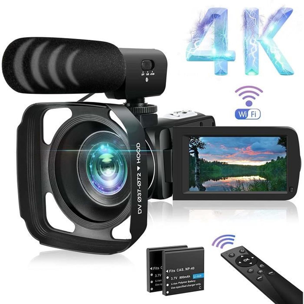 Camcorder 4k Video Camera 48mp Camcorder With Microphone With 3 0 Inch Touch Screen And 2 4g 360 Degree Wireless Remote Control V24 Cdiscount Appareil Photo