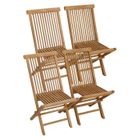 HAPPY GARDEN Lot de 4 chaises de jardin en teck LOMBOK