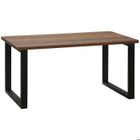 HOMCOM Table basse rectangulaire style industriel métal noir MDF aspect bois de noyer 100x60x50cm