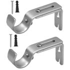 JOYAN 2PCS Supports de Tringle à Rideaux, Support Mural Réglable avec Vis et Perçage Support de Rideau en Métal