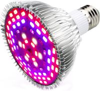 50W 78LED Ampoule Lampe de Croissance Eclairage E27 pour Plant avec 7 Longueur d'onde AC 85-265V