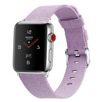Bracelet de montre en Canvas Watch Strap Replacement compatible pour Apple Watch IWatch 1/2/3/4 Violet fonce