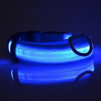 Collier pour chien lumineux et étanche à LED, rechargeable, avec ceinture réglable, pour chiens de petite et moyenne taille, bleu