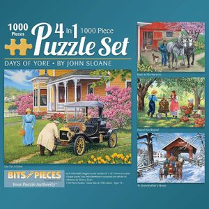 PUZZLE Days of Yore Lot de puzzles 4 en 1 – Puzzles de 10