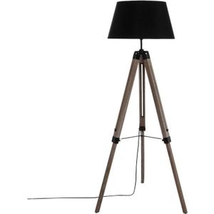 LAMPADAIRE Lampadaire trépied - E27 - 40 W - H. 145 cm - Noir
