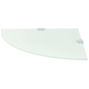 ETAGÈRE MURALE Étagère de coin en verre blanc 25 x 25 cm - MEY - Support chromé