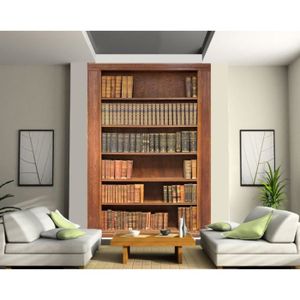 Papier Peint Trompe L Oeil Bibliothèque 4 Murs Sticker Mural Trompe L Oeil Bibliotheque 100x200cm Ref 407