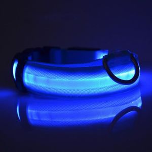 COLLIER Collier pour chien lumineux et étanche à LED, rechargeable, avec ceinture réglable, pour chiens de petite et moyenne taille, bleu