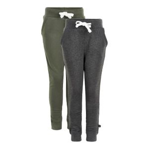 PANTALON DE SPORT Pantalon de survêtement Basic polycoton vert/gris 