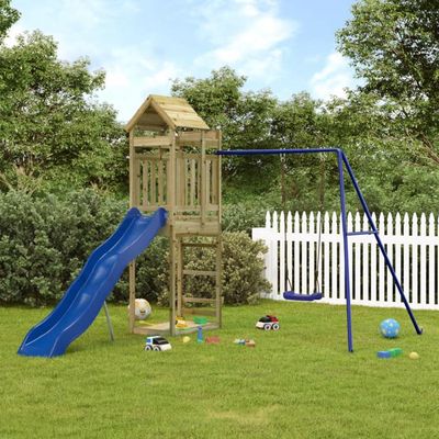 Cabane En Bois Pour Enfant Kangui - Maison De Jardin Avec Plancher - Toit étanche - Bleu/blanc