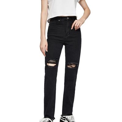 Pantalon boyfriend femme noir hot sale
